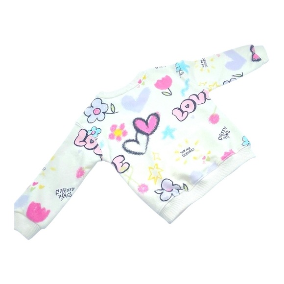 068 Zara Graffiti Love Print Graphic Sweatshirt - Picture 3 of 3